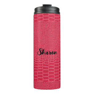 Red Reptile Skin Thermal Tumbler