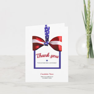 Red Republican Patriotic Holiday Donor Volunteer Letterpress Thank You Card