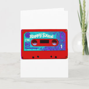 Red Retro Audio Cassette Tape Holiday Card
