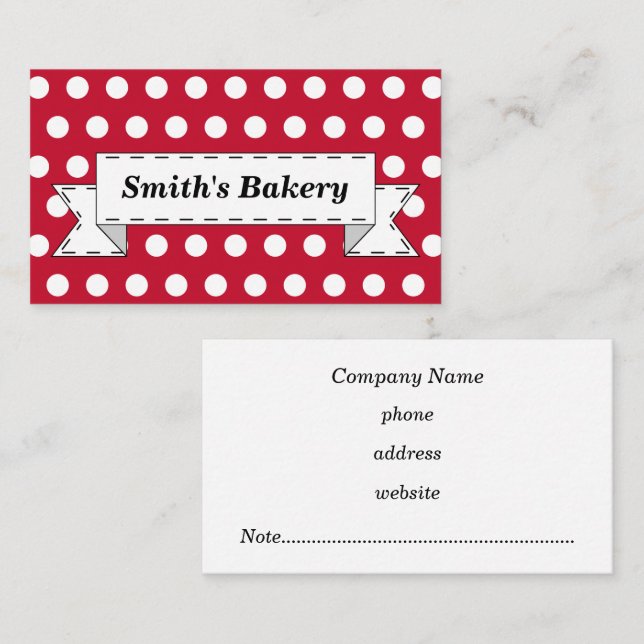 Red Retro Banner Business Card (Front/Back)