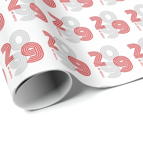 Red Retro Big Numbers Class of Wrapping Paper