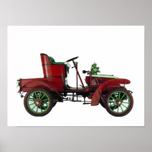 RED RETRO CAR / AUTO RESTORATION - AUTOMOTIVE POSTER