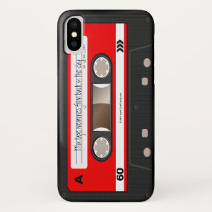 Red Retro Cassette Tape Personalized Case