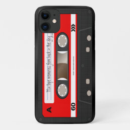 Red Retro Cassette Tape Personalized Case