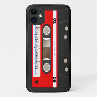 Red Retro Cassette Tape Personalized Case