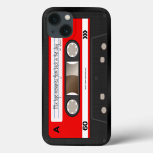 Red Retro Cassette Tape Personalized Case