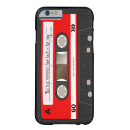 Red Retro Cassette Tape Personalized Cool Unique Barely There iPhone 6 Case