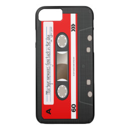 Red Retro Cassette Tape Personalized Cool Unique iPhone 8/7 Case