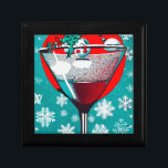 Red Retro Christmas Martini Gift Box<br><div class="desc">Red Retro Christmas Martini</div>