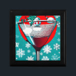Red Retro Christmas Martini Gift Box<br><div class="desc">Red Retro Christmas Martini</div>