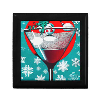 Red Retro Christmas Martini Gift Box