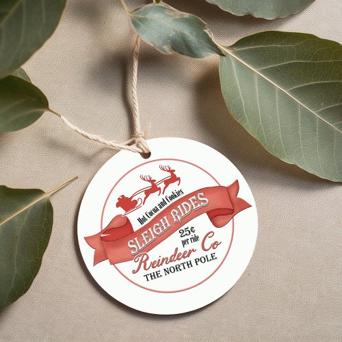 Red Retro Christmas Santa Custom Favor Tags