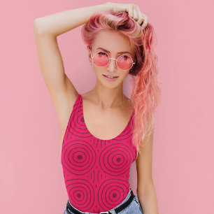 Red retro circulars tank top