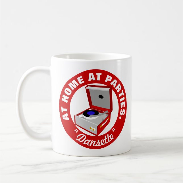 Red Retro Dansette record player Coffee Mug (Left)