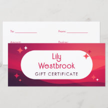 Red Retro Groovy Modern Gift Certificate