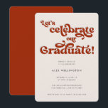 Red Retro Inspired Typography Graduation Party Invitation<br><div class="desc">Funky Red Retro Inspired Typography Graduation Party Invitation to celebrate your Graduate 2023. All colors (including the big headline) can be changed if you like!</div>