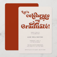 Red Retro Inspired Typography Graduation Party