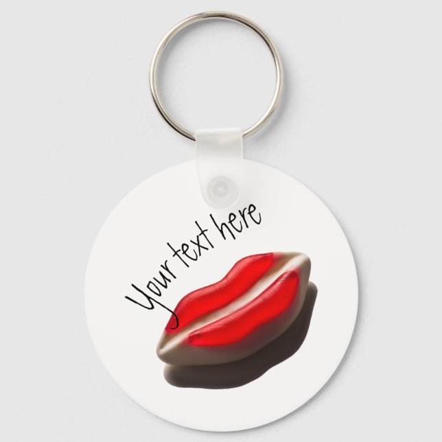Red Retro Lips Keychain (Front)