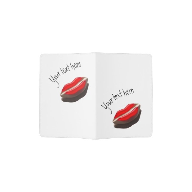 Red Retro Lips Passport Holder (Opened)