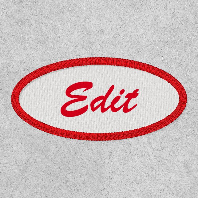 Red Retro Mechanic Name Template Patch (Front)