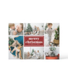 Red Retro Merry Christmas Photo Collage