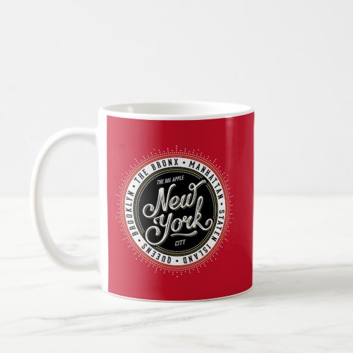 Red Retro New York City Logo Coffee Mug