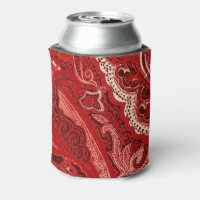 12 oz. Can Cooler Red Bandana