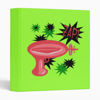 Red Retro Raygun 3 Ring Binder