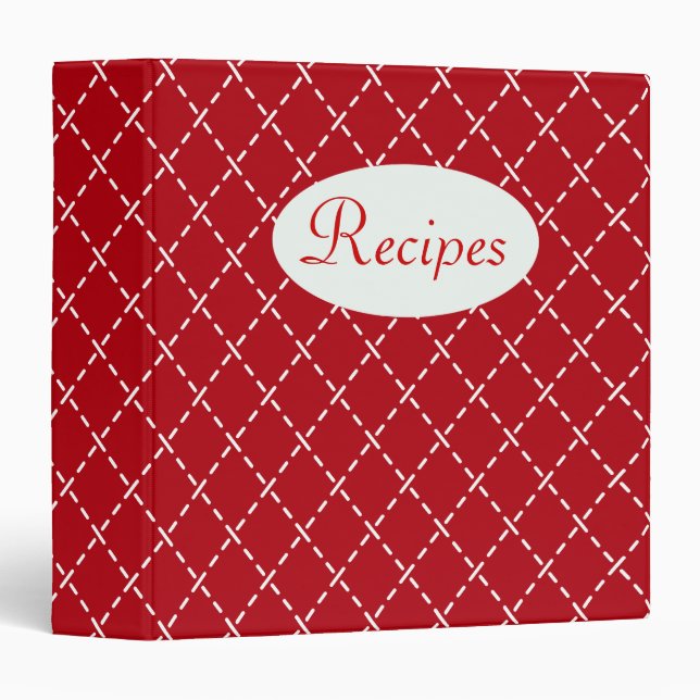 Red Retro Recipe Cookbook Binder Gift (Front/Spine)