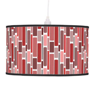 Red Retro Rectangle Pattern Hanging Lamp