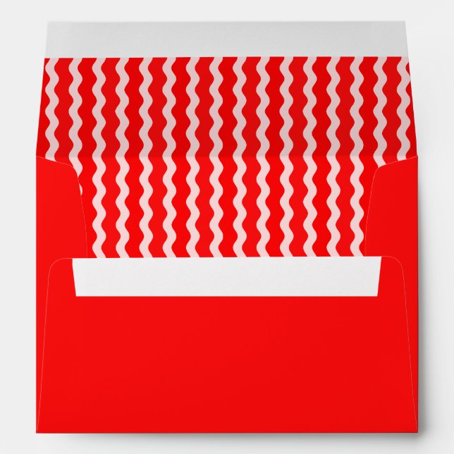 Red Retro Santa Claus Red Ric Rac Christmas  Envelope (Back (Bottom))
