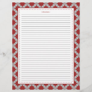 Red Retro Star Additional Recipe Pages
