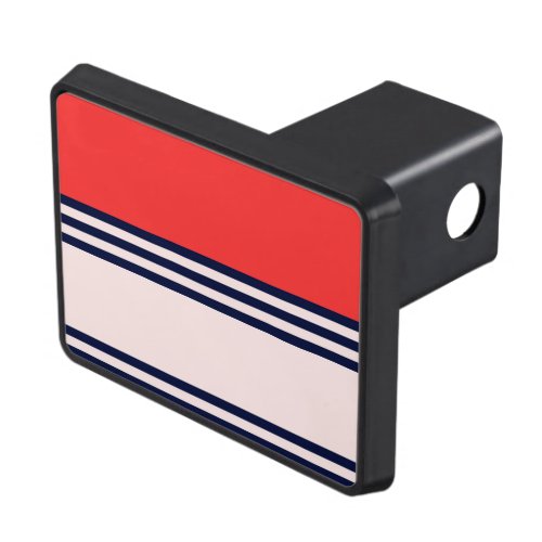 Red Retro Stripe Hitch Cover