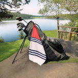 Red Retro Stripes Golf Towel at Zazzle