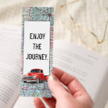 Red Retro Truck on a Road Map Bookmarks
