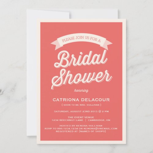 RED RETRO TYPOGRAPHY | BRIDAL SHOWER INVITATION