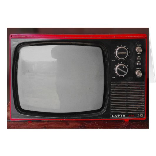 Red Retro Vintage TV Cards (Front Horizontal)