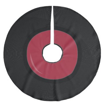 red Retro Vinyl Record Disk Tree skirt