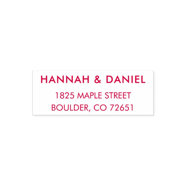 Red Return Address Custom Template Wedding Self-inking Stamp (Design)
