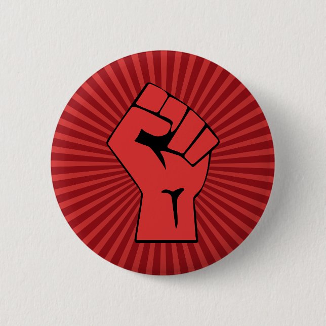Red Revolutionary Fist Button (Front)
