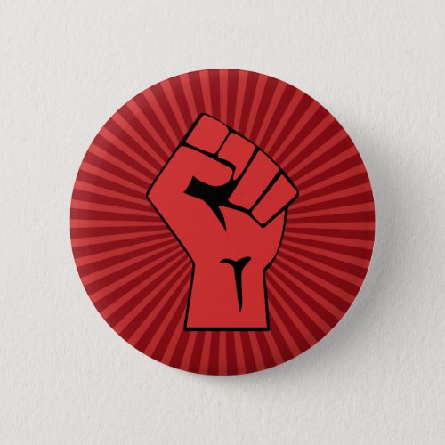 Red Revolutionary Fist Button