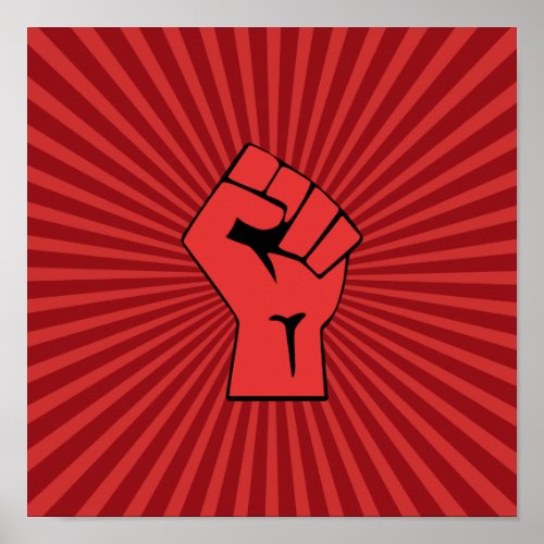 Red Revolutionary Fist Poster