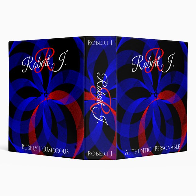 Red Revolving Accent Modern Geometric Binder (Background)