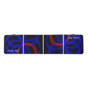 Red Revolving Geometric Accent Ping Pong Table