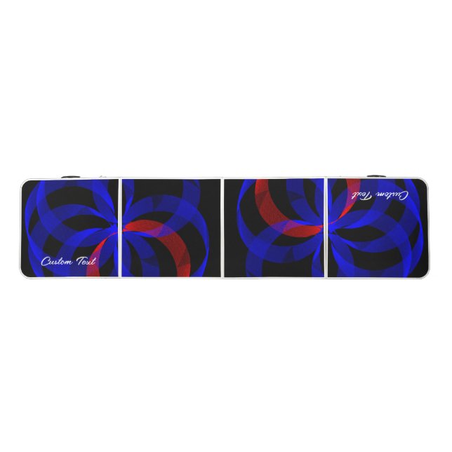 Red Revolving Geometric Accent Ping Pong Table (Top)