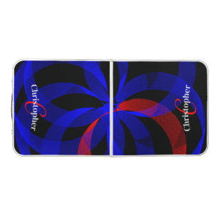 Red Revolving Geometric Ping Pong Table