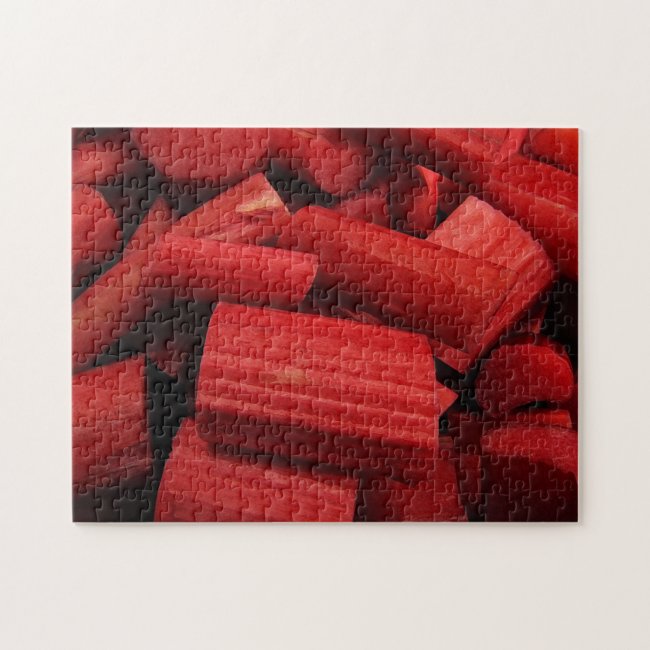 Red Rhubarb Abstract Jigsaw Puzzle