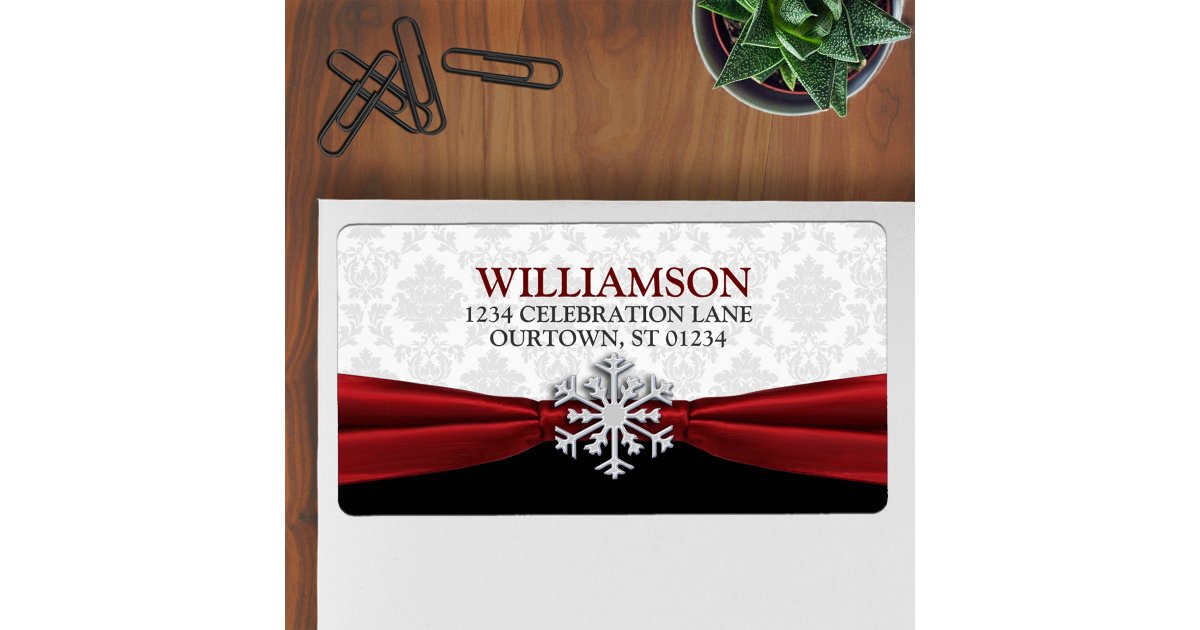 Red Ribbon Address Labels | Zazzle