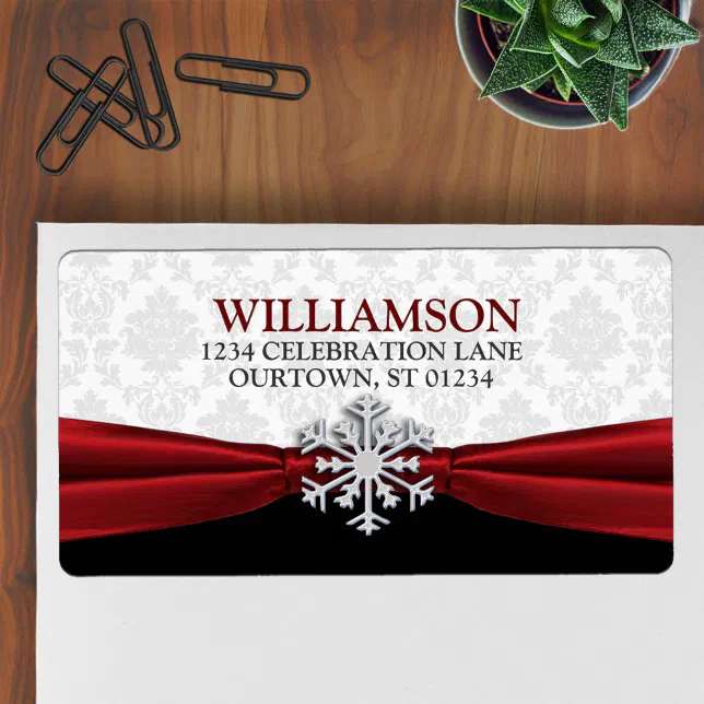 Red Ribbon Address Labels | Zazzle