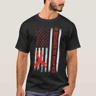 Red Ribbon Aids Awareness HIV Prevention Community T-Shirt